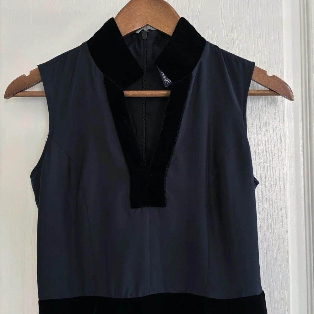 STS Sail to Sable Black Silk & Velvet Tiered Dress XS Summer Cocktails